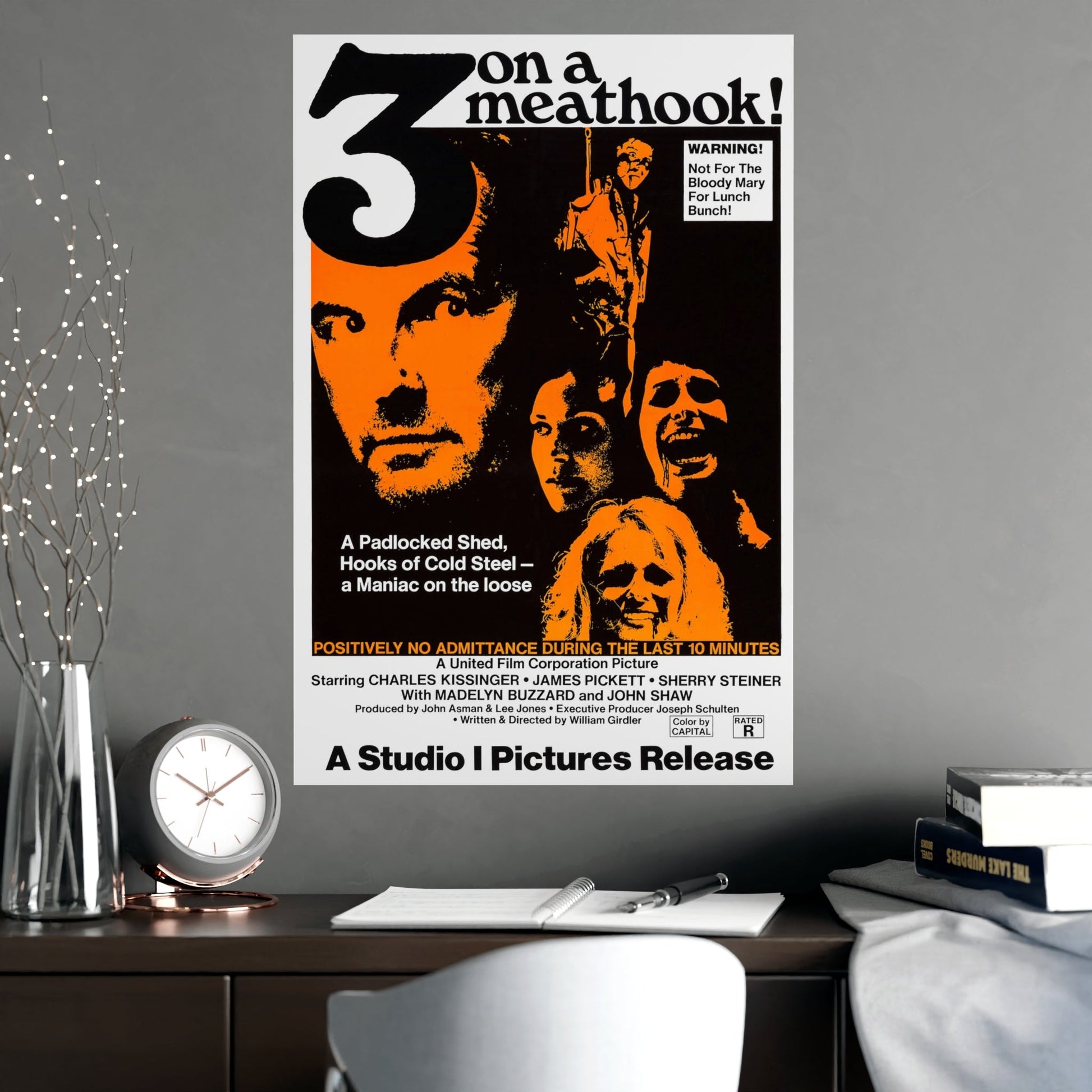 3 ON A MEATHOOK! 1972 - Paper Movie Poster-The Sticker Space