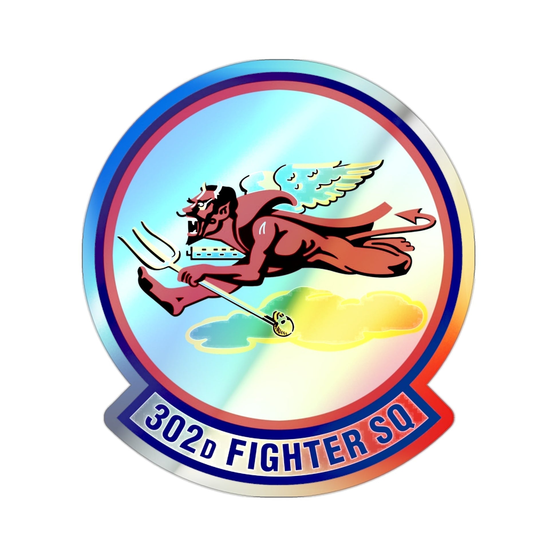 302d Fighter Squadron (U.S. Air Force) Holographic STICKER Die-Cut Vinyl Decal-2 Inch-The Sticker Space