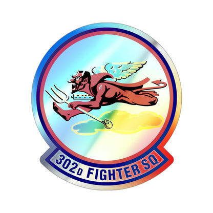 302d Fighter Squadron (U.S. Air Force) Holographic STICKER Die-Cut Vinyl Decal-3 Inch-The Sticker Space