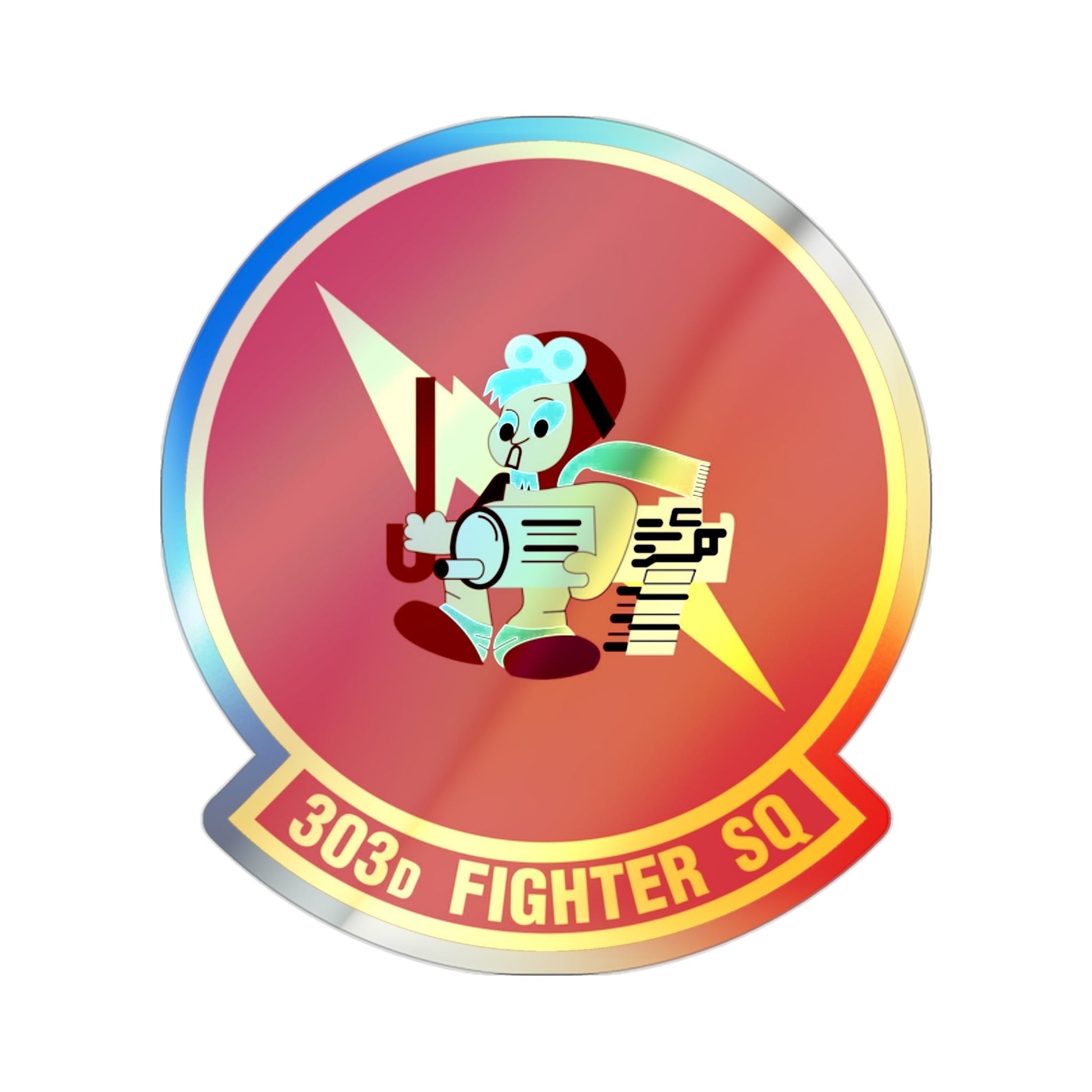 303d Fighter Squadron (U.S. Air Force) Holographic STICKER Die-Cut Vinyl Decal-2 Inch-The Sticker Space