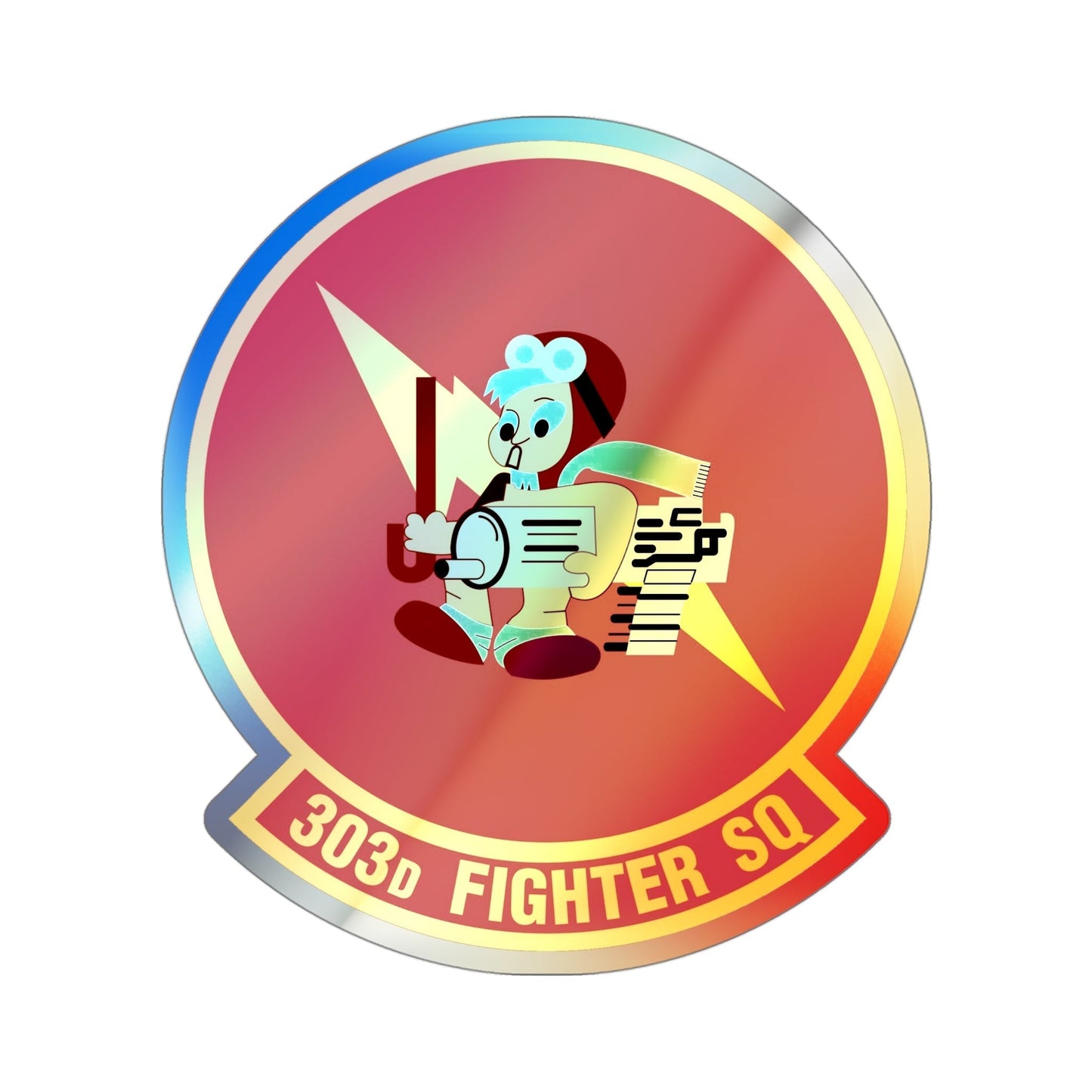 303d Fighter Squadron (U.S. Air Force) Holographic STICKER Die-Cut Vinyl Decal-4 Inch-The Sticker Space