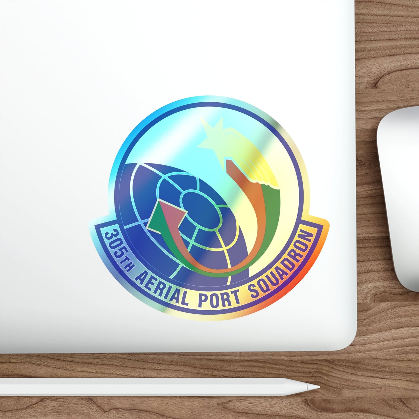 305 Aerial Port Squadron AMC (U.S. Air Force) Holographic STICKER Die-Cut Vinyl Decal-The Sticker Space
