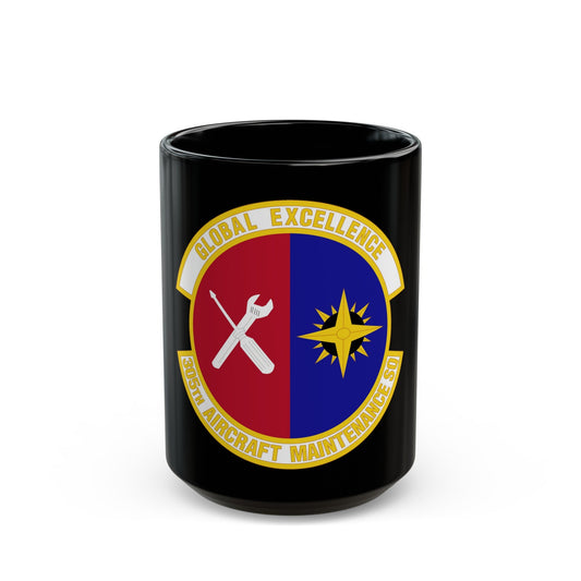 305 Aircraft Maintenance Squadron AMC (U.S. Air Force) Black Coffee Mug-15oz-The Sticker Space