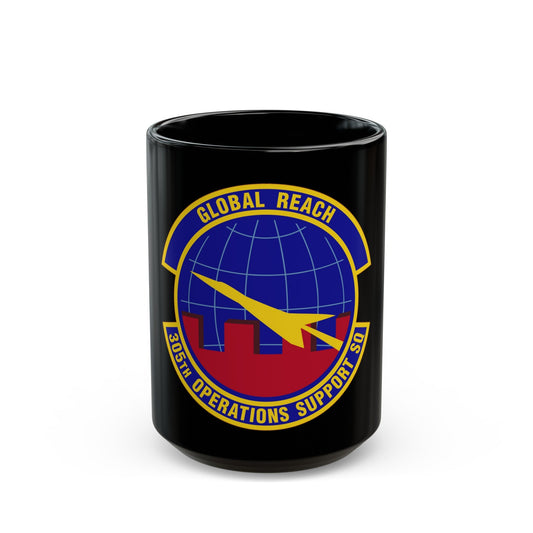 305 Operations Support Squadron AMC (U.S. Air Force) Black Coffee Mug-15oz-The Sticker Space