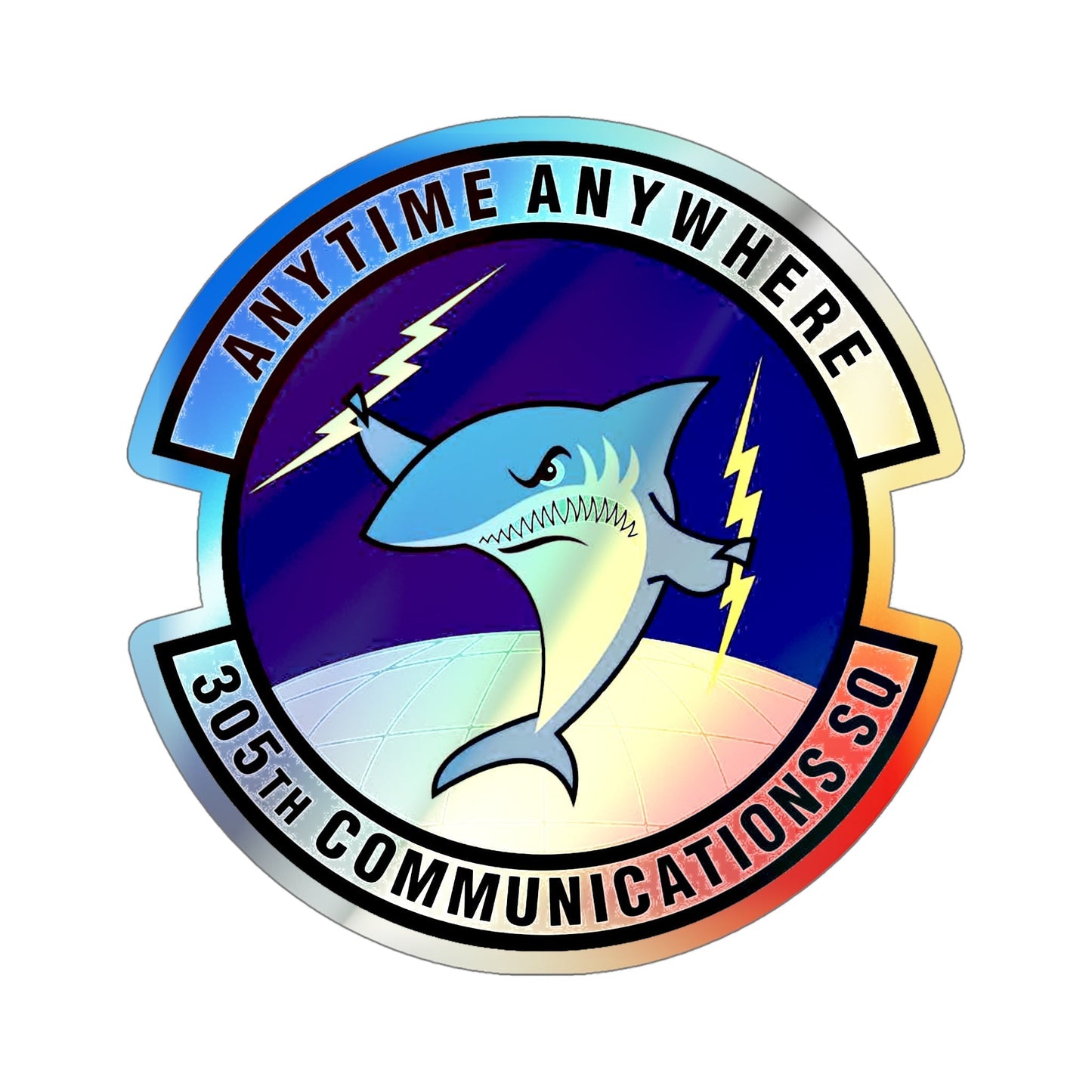 305th Communications Squadron (U.S. Air Force) Holographic STICKER Die-Cut Vinyl Decal-5 Inch-The Sticker Space