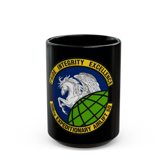 306th Expeditionary Airlift Squadron (U.S. Air Force) Black Coffee Mug-15oz-The Sticker Space