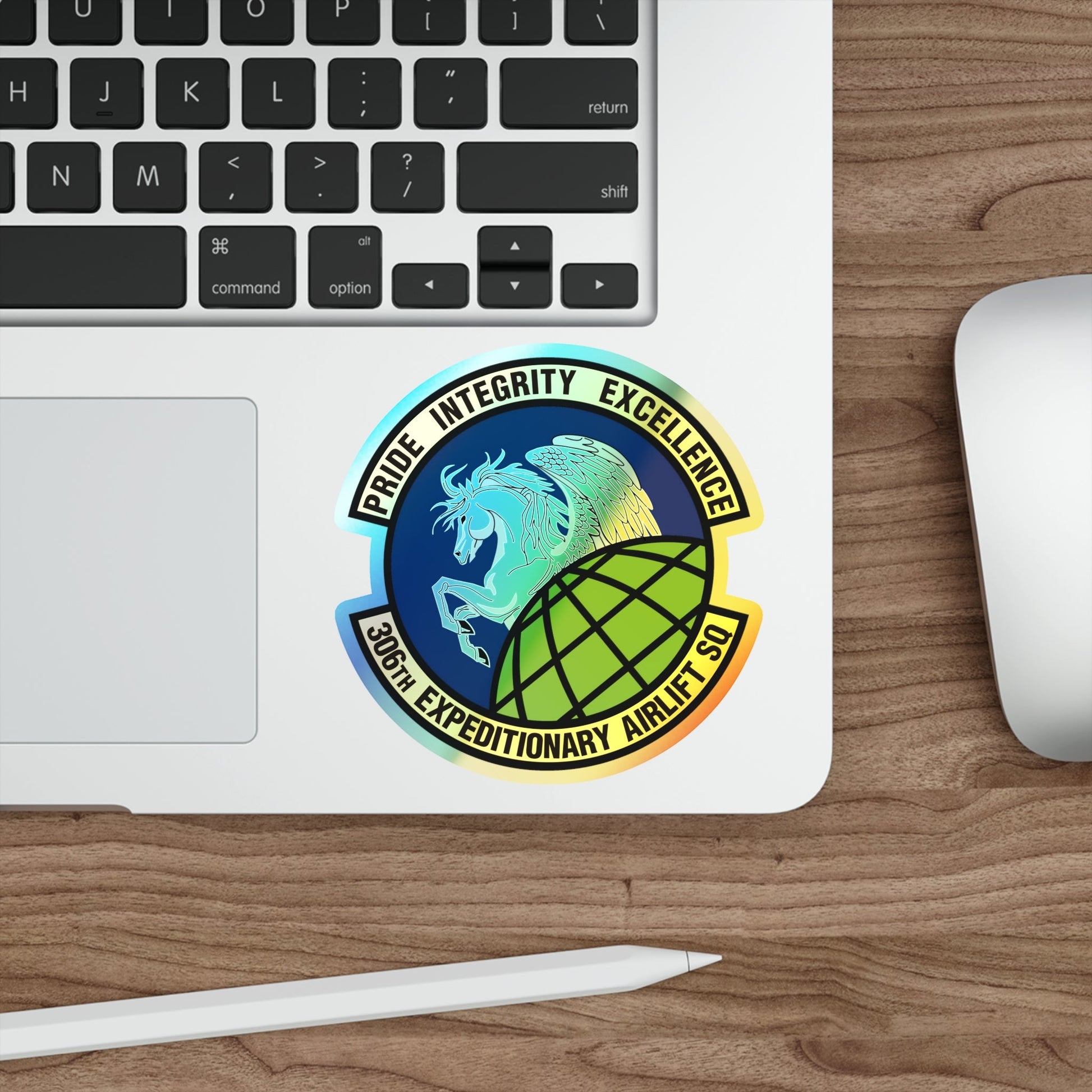 306th Expeditionary Airlift Squadron (U.S. Air Force) Holographic STICKER Die-Cut Vinyl Decal-The Sticker Space