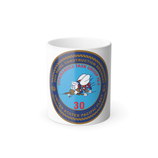 30TH NCR USPACFLT Seabee (U.S. Navy) Color Changing Mug 11oz-11oz-The Sticker Space