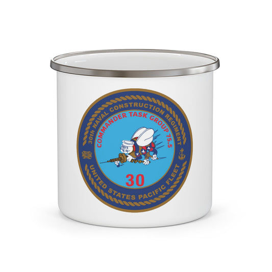 30TH NCR USPACFLT Seabee (U.S. Navy) Enamel Mug 12oz-12oz-The Sticker Space