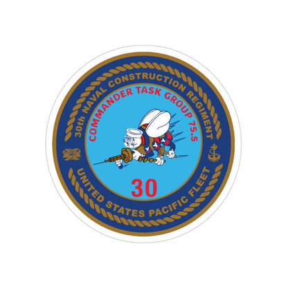 30TH NCR USPACFLT Seabee (U.S. Navy) Transparent STICKER Die-Cut Vinyl Decal-5 Inch-The Sticker Space