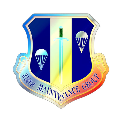 314 Maintenance Group AETC (U.S. Air Force) Holographic STICKER Die-Cut Vinyl Decal-5 Inch-The Sticker Space