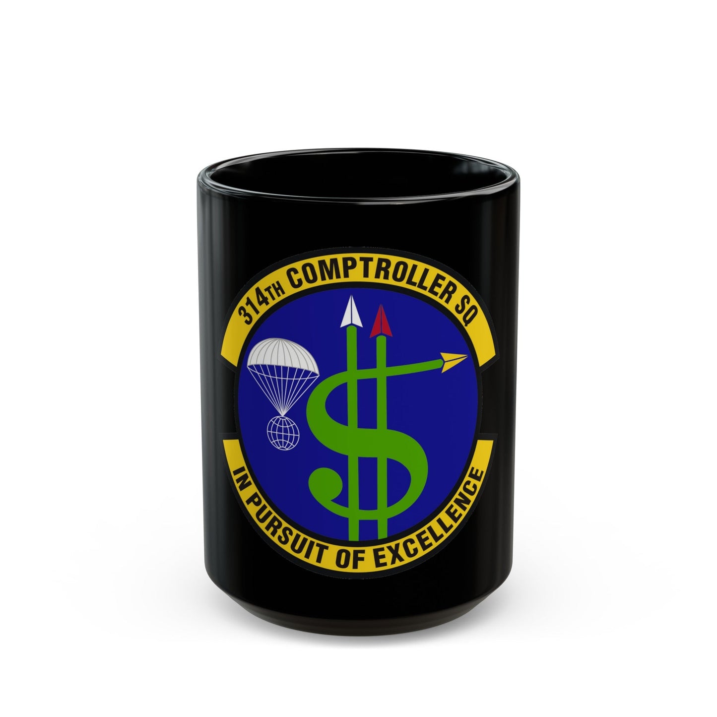 314th Comptroller Squadron (U.S. Air Force) Black Coffee Mug-15oz-The Sticker Space