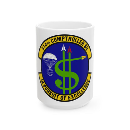 314th Comptroller Squadron (U.S. Air Force) White Coffee Mug-15oz-The Sticker Space