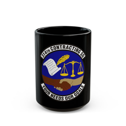 314th Contracting Squadron (U.S. Air Force) Black Coffee Mug-15oz-The Sticker Space