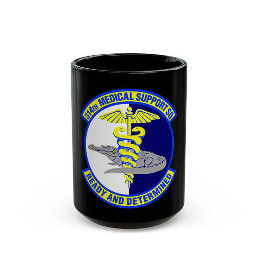 314th Medical Support Squadron (U.S. Air Force) Black Coffee Mug-15oz-The Sticker Space