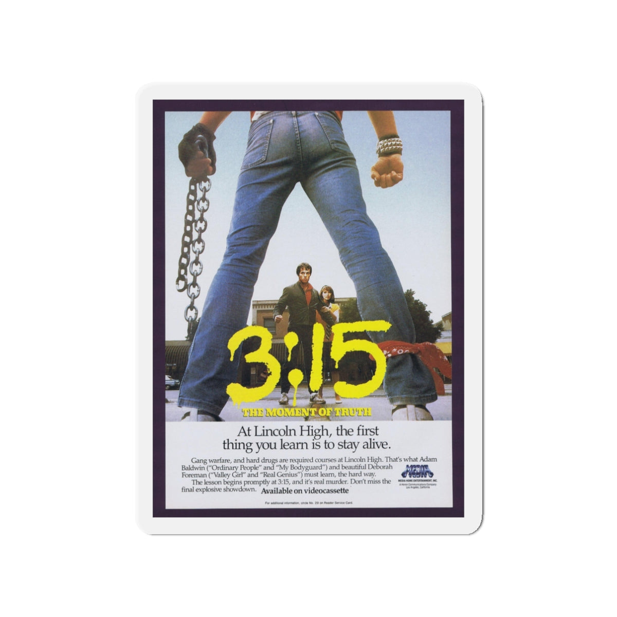 3:15 1986 Movie Poster - Die-Cut Magnet-3" x 3"-The Sticker Space