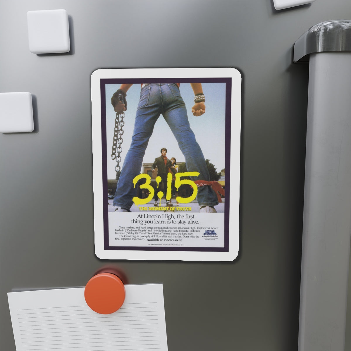 3:15 1986 Movie Poster - Die-Cut Magnet-The Sticker Space