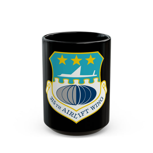 315th Airlift Wing (U.S. Air Force) Black Coffee Mug-15oz-The Sticker Space