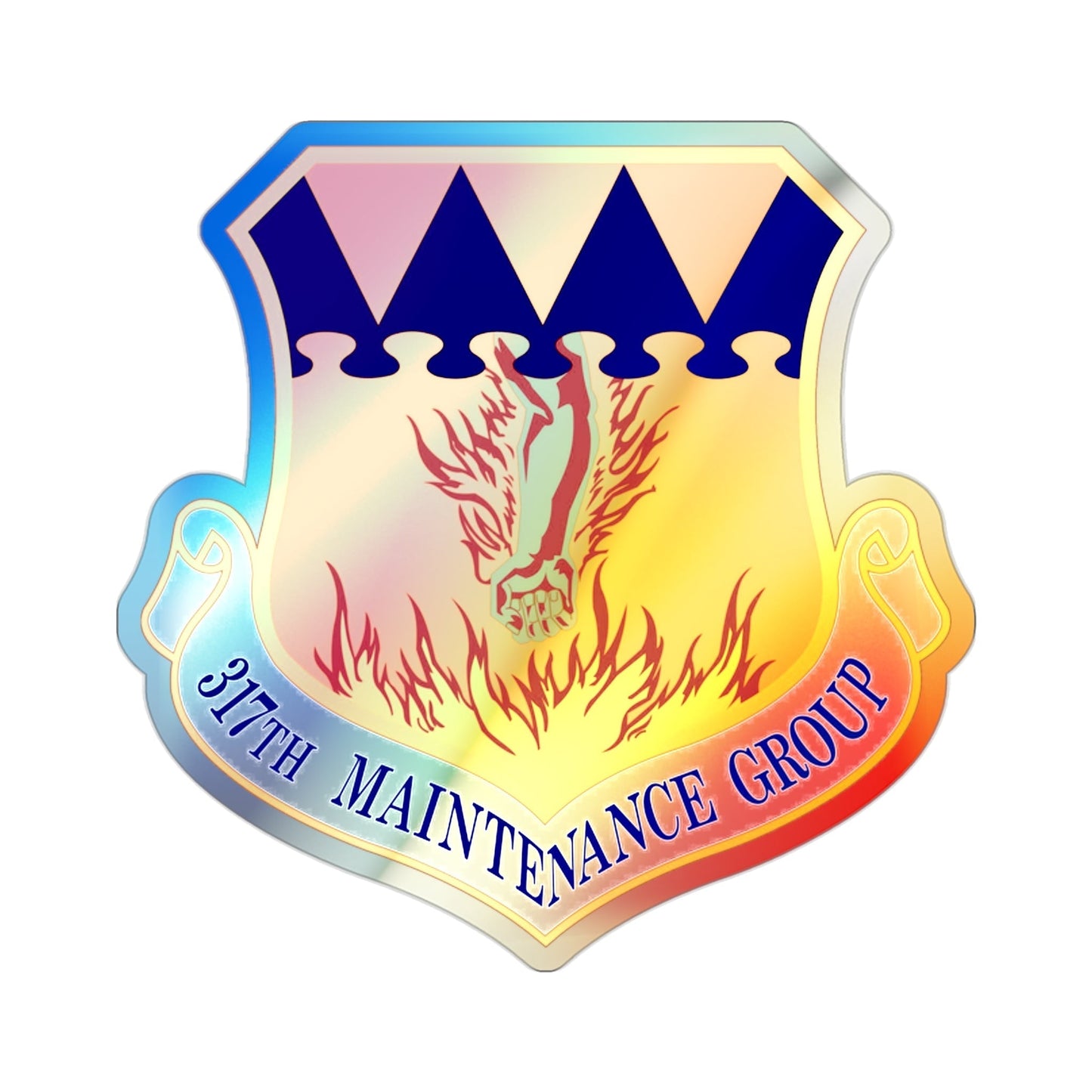 317 Maintenance Group AMC (U.S. Air Force) Holographic STICKER Die-Cut Vinyl Decal-2 Inch-The Sticker Space