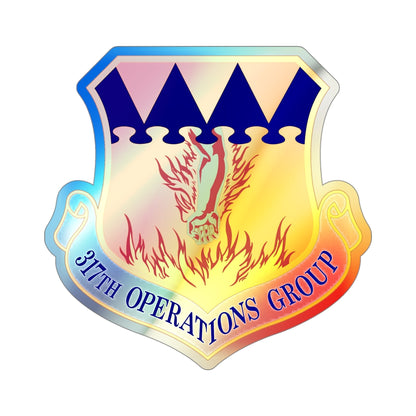 317 Operations Group AMC (U.S. Air Force) Holographic STICKER Die-Cut Vinyl Decal-4 Inch-The Sticker Space