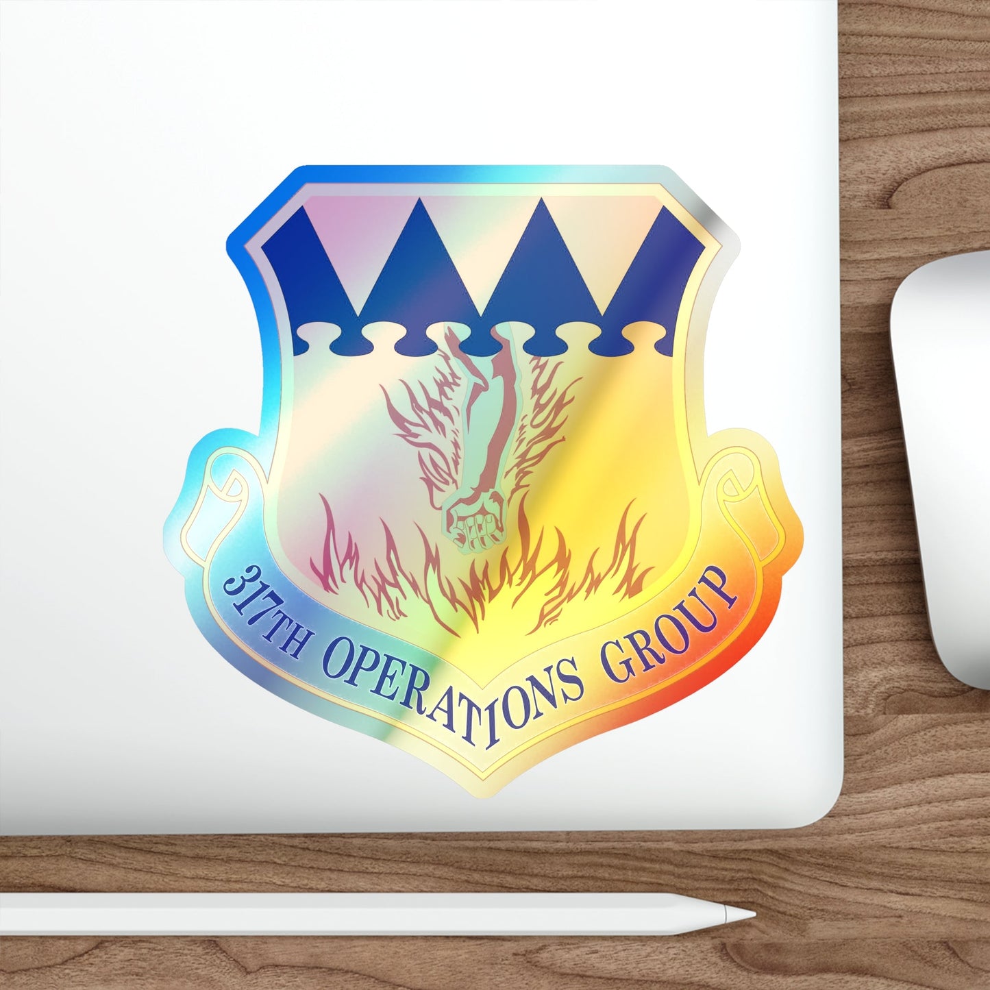 317 Operations Group AMC (U.S. Air Force) Holographic STICKER Die-Cut Vinyl Decal-The Sticker Space