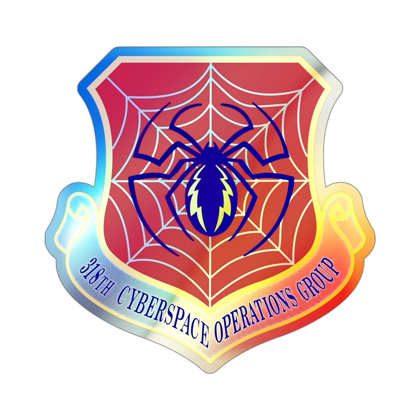 318 Cyberspace Operations Group ACC (U.S. Air Force) Holographic STICKER Die-Cut Vinyl Decal-4 Inch-The Sticker Space
