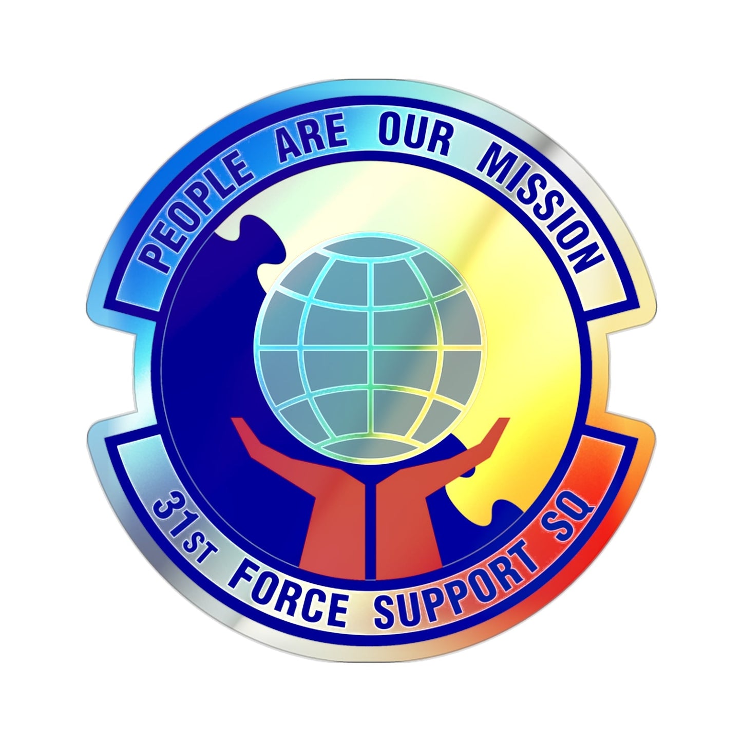 31st Force Support Squadron (U.S. Air Force) Holographic STICKER Die-Cut Vinyl Decal-2 Inch-The Sticker Space