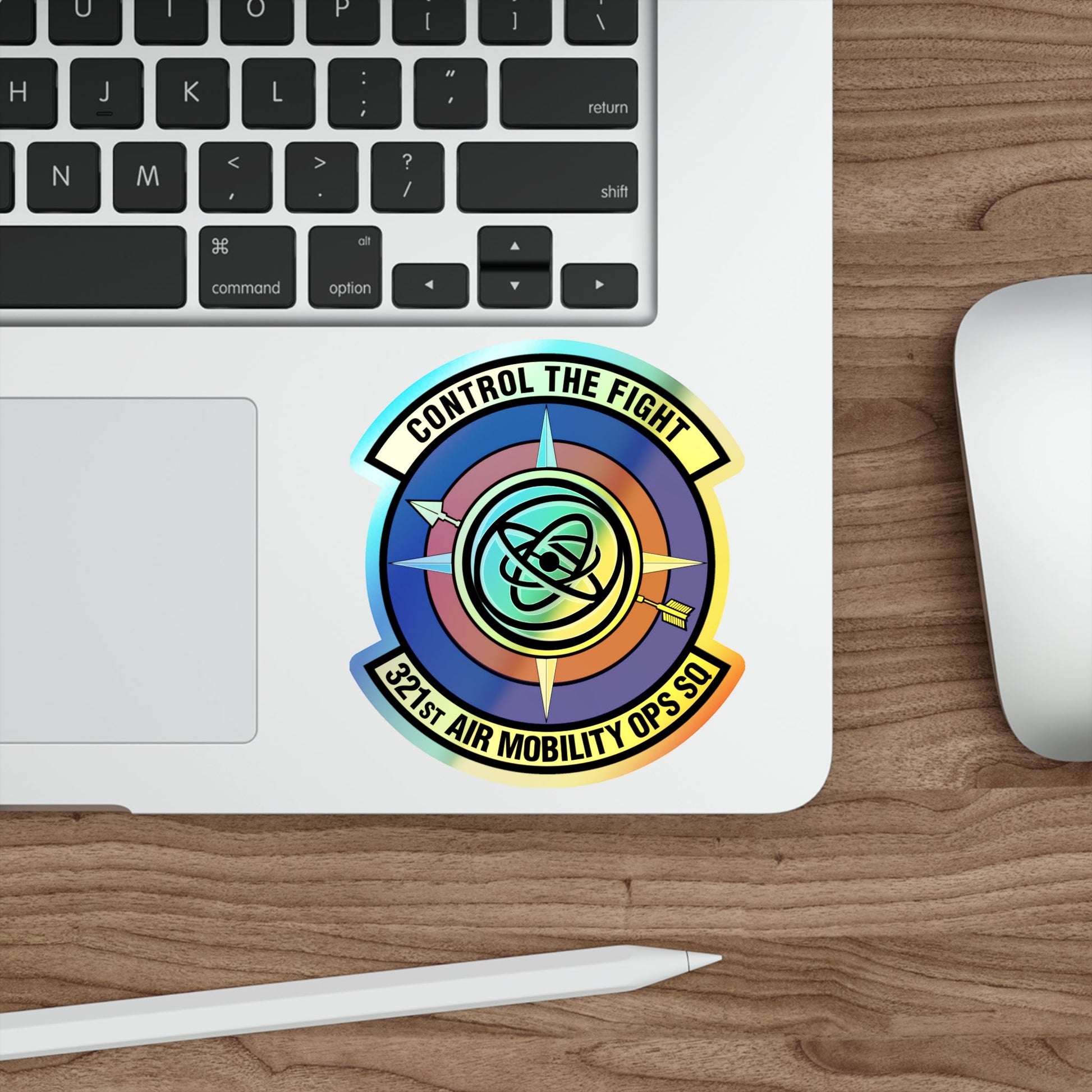 321 Air Mobility Operations Squadron (U.S. Air Force) Holographic STICKER Die-Cut Vinyl Decal-The Sticker Space
