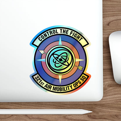 321 Air Mobility Operations Squadron (U.S. Air Force) Holographic STICKER Die-Cut Vinyl Decal-The Sticker Space
