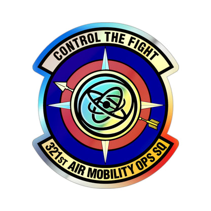 321 Air Mobility Operations Squadron (U.S. Air Force) Holographic STICKER Die-Cut Vinyl Decal-2 Inch-The Sticker Space
