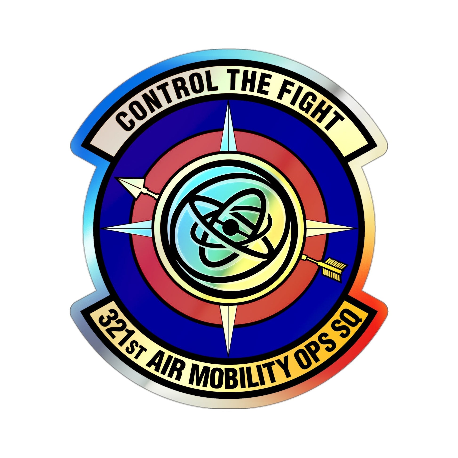321 Air Mobility Operations Squadron (U.S. Air Force) Holographic STICKER Die-Cut Vinyl Decal-3 Inch-The Sticker Space