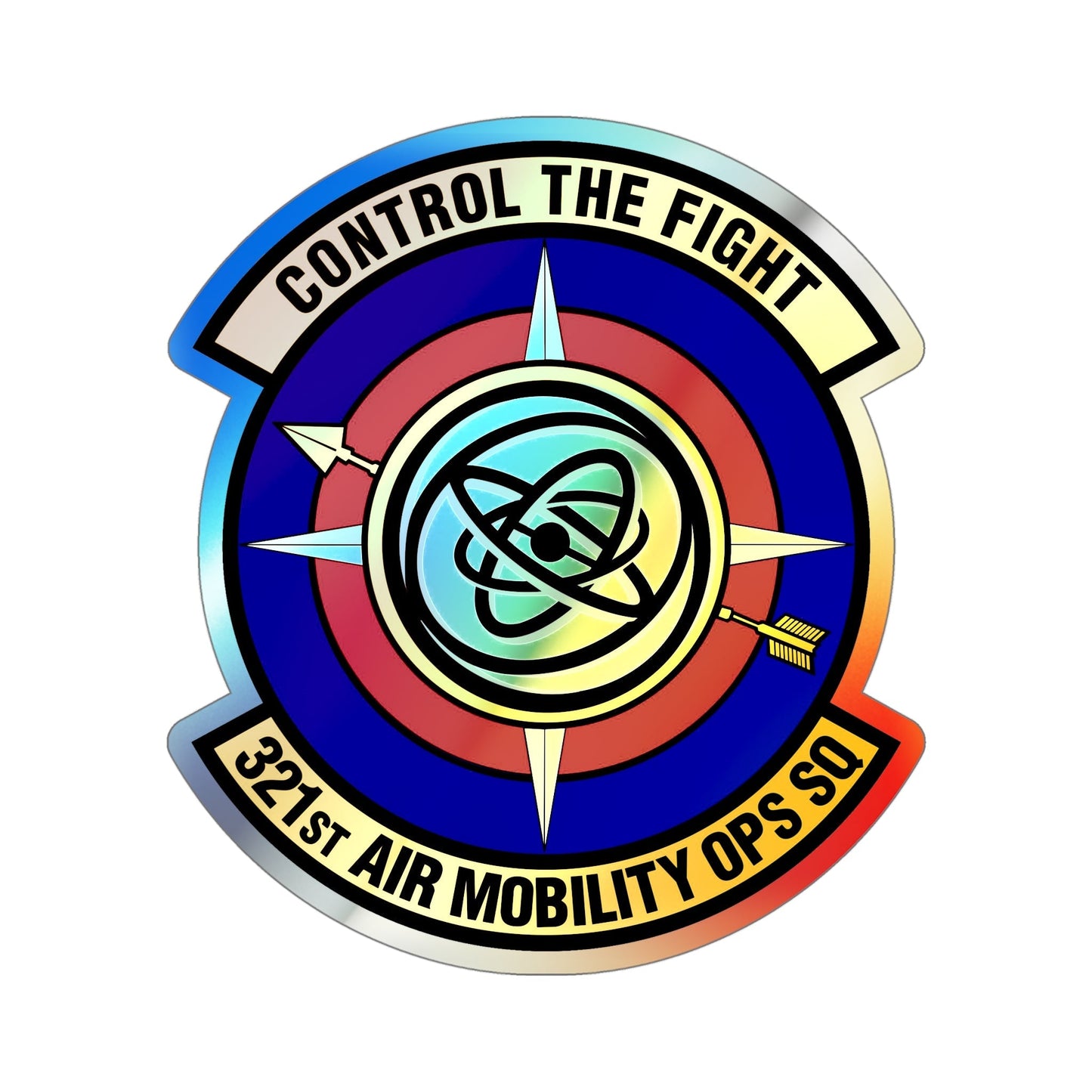 321 Air Mobility Operations Squadron (U.S. Air Force) Holographic STICKER Die-Cut Vinyl Decal-5 Inch-The Sticker Space
