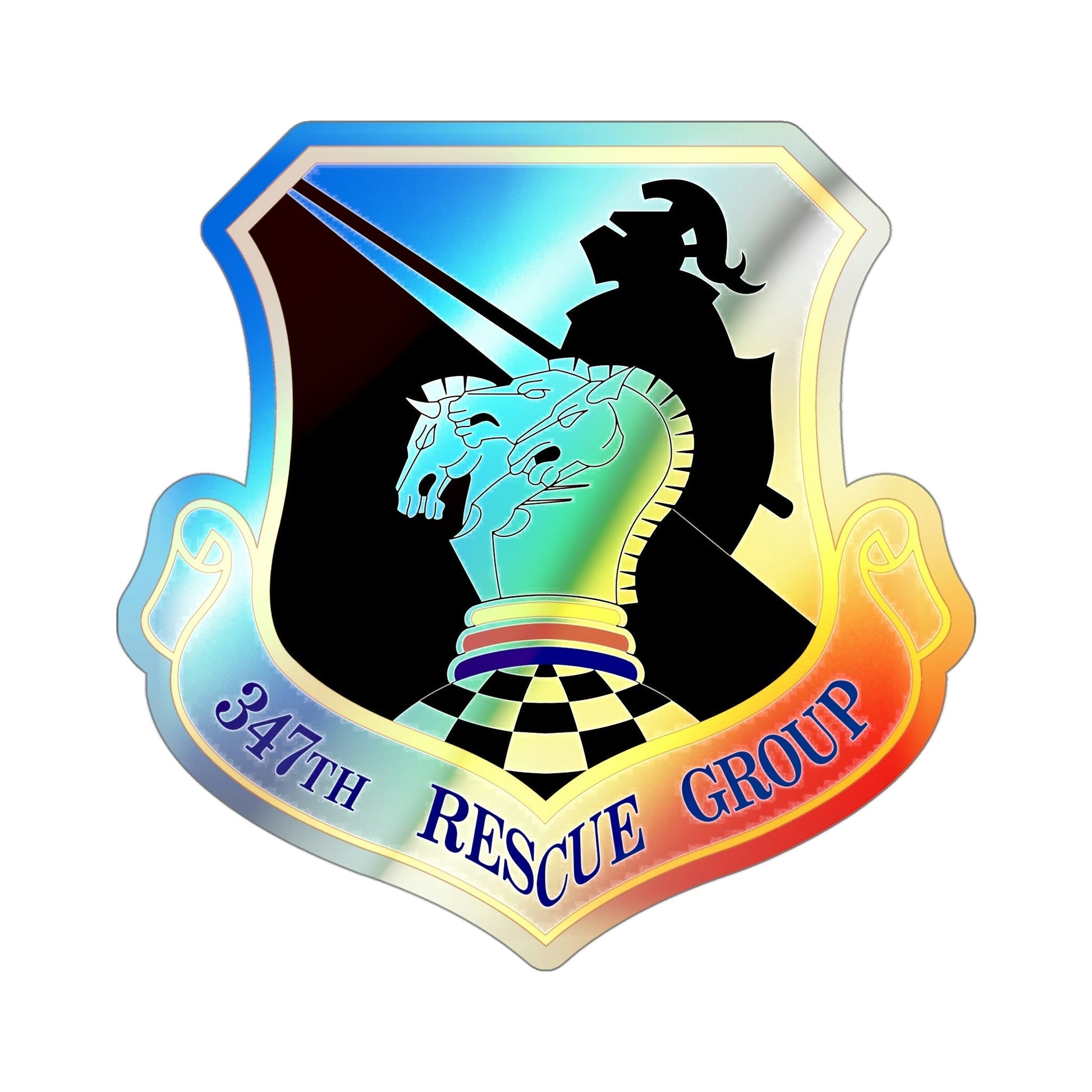 347th Rescue Group (U.S. Air Force) Holographic STICKER Die-Cut Vinyl Decal-4 Inch-The Sticker Space