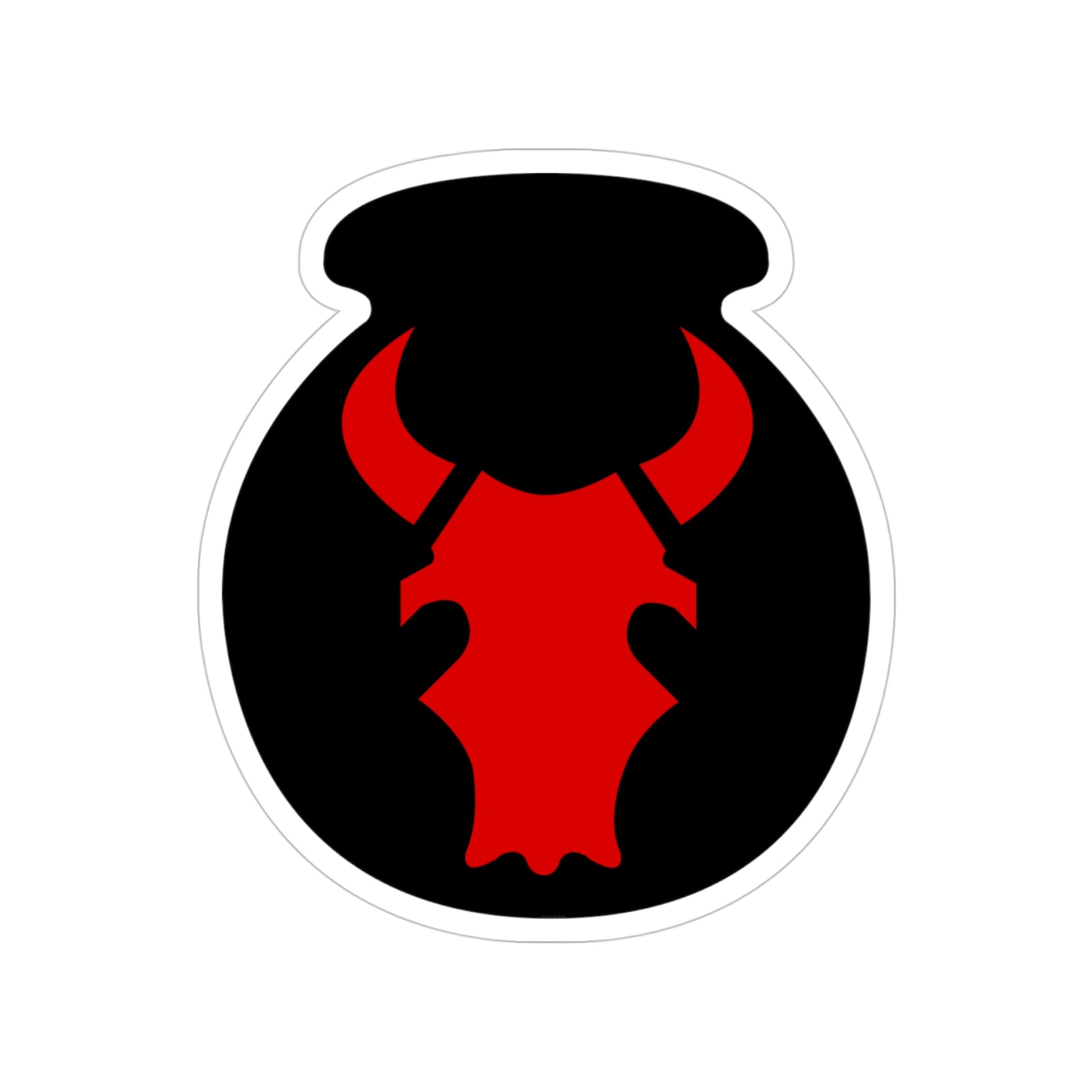 34th 'Red Bull' Infantry Division SSI (U.S. Army) Transparent STICKER Die-Cut Vinyl Decal-4 Inch-The Sticker Space