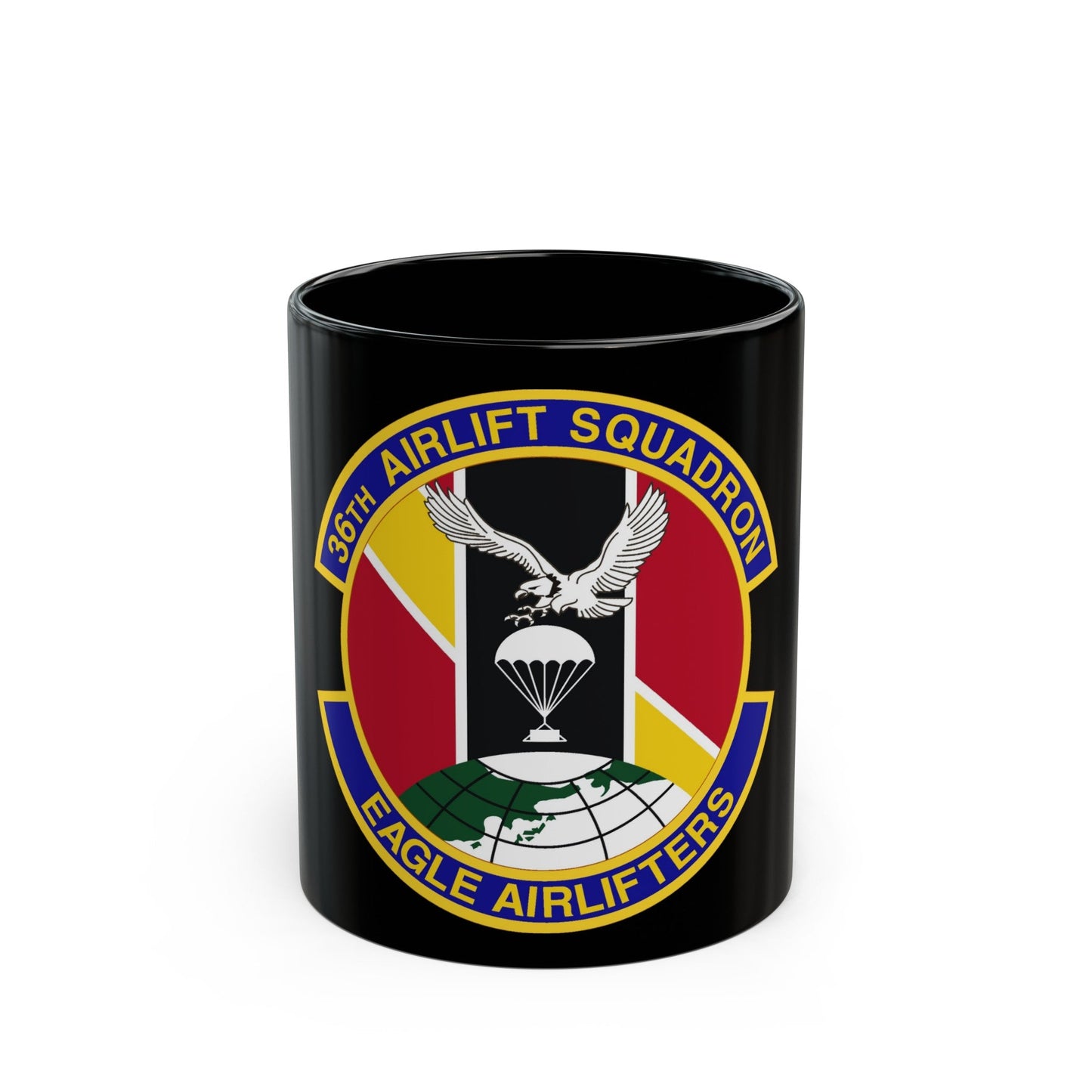 36th Airlift Squadron (U.S. Air Force) Black Coffee Mug-11oz-The Sticker Space