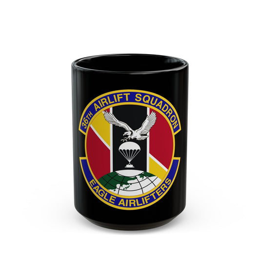 36th Airlift Squadron (U.S. Air Force) Black Coffee Mug-15oz-The Sticker Space