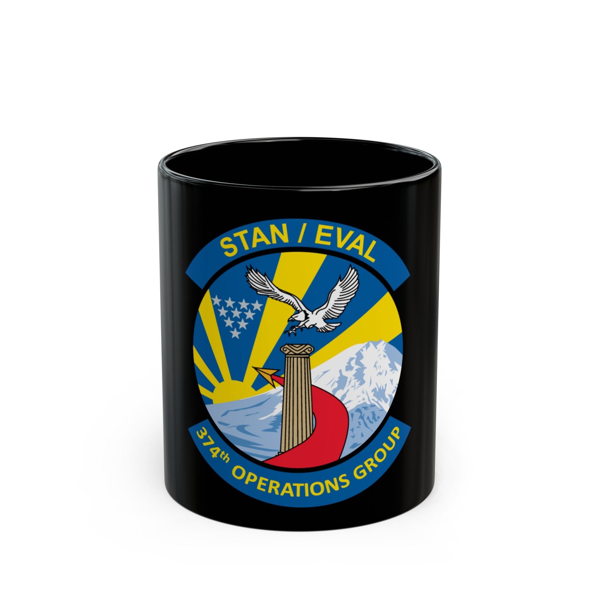 374th Operation Group (U.S. Air Force) Black Coffee Mug-11oz-The Sticker Space