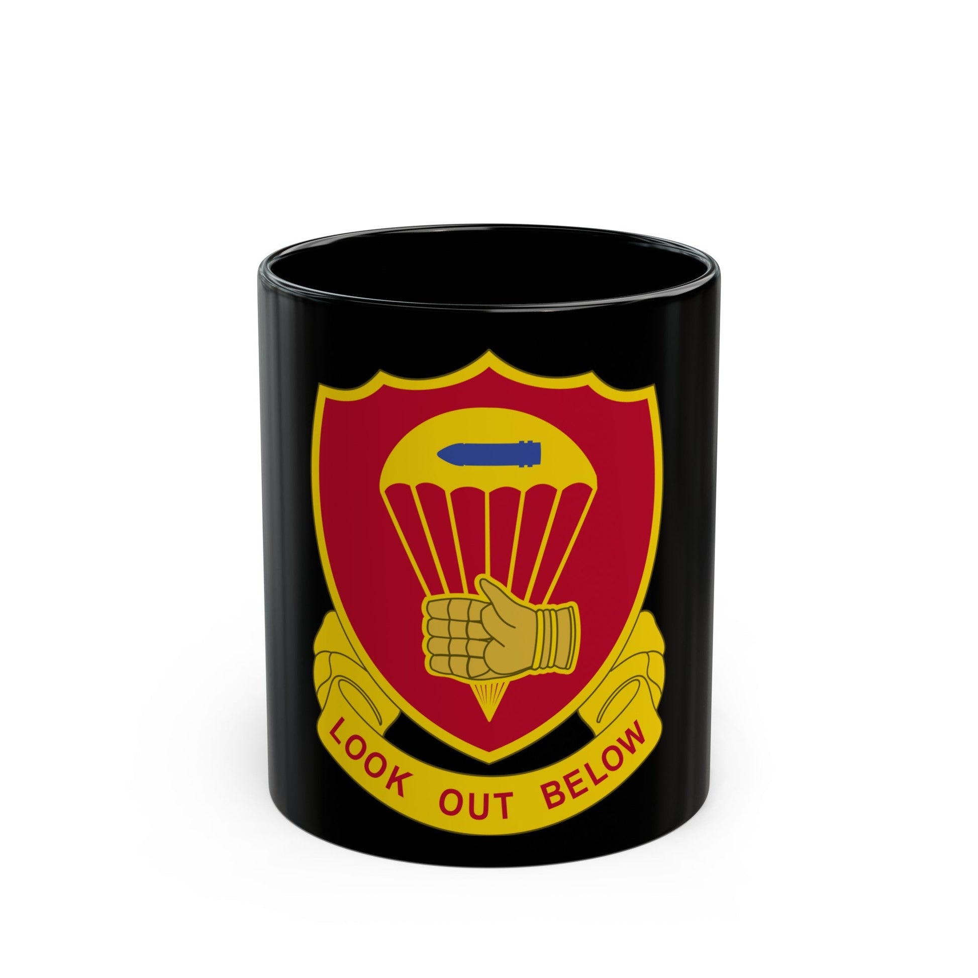 376 Airborne Field Artillery Battalion (U.S. Army) Black Coffee Mug-11oz-The Sticker Space