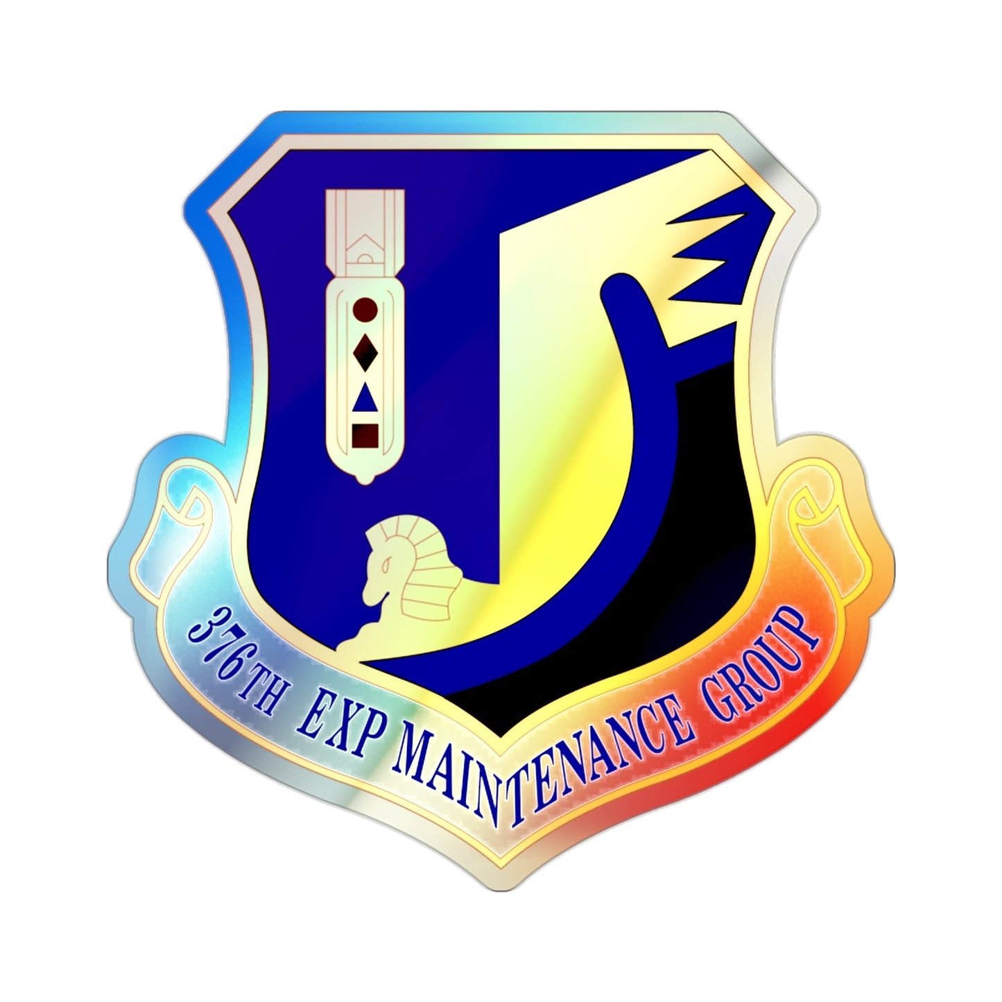 376th Expeditionary Maintenance Group (U.S. Air Force) Holographic STICKER Die-Cut Vinyl Decal-2 Inch-The Sticker Space