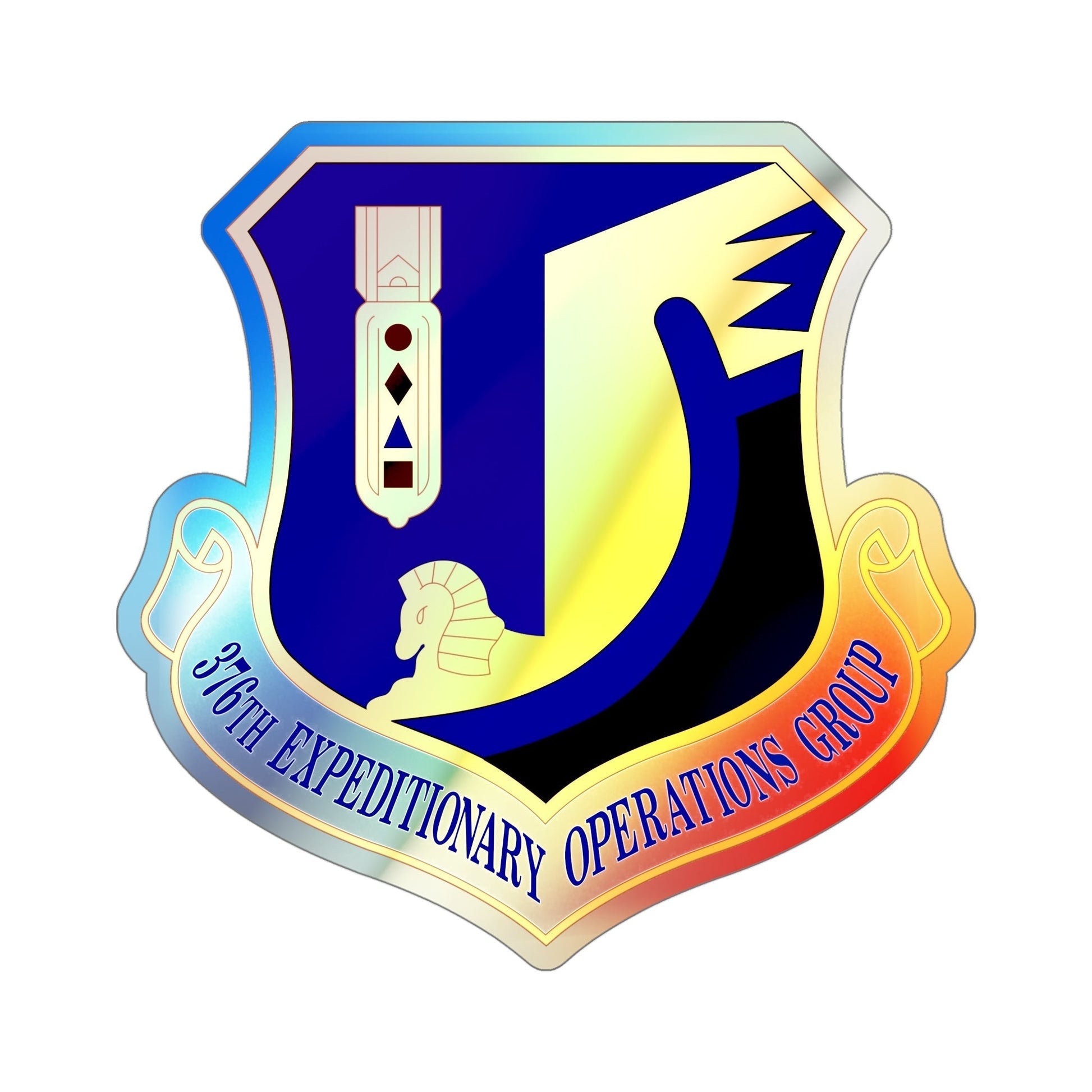 376th Expeditionary Operations Group (U.S. Air Force) Holographic STICKER Die-Cut Vinyl Decal-5 Inch-The Sticker Space