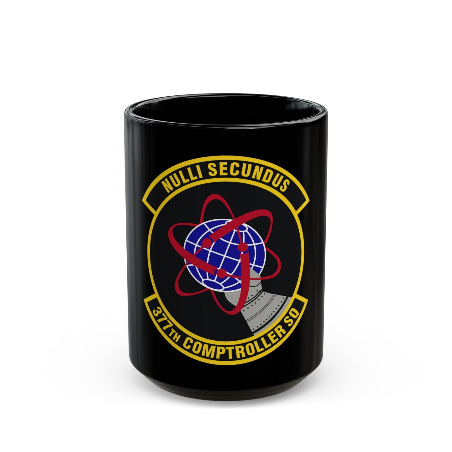377th Comptroller Squadron (U.S. Air Force) Black Coffee Mug-15oz-The Sticker Space
