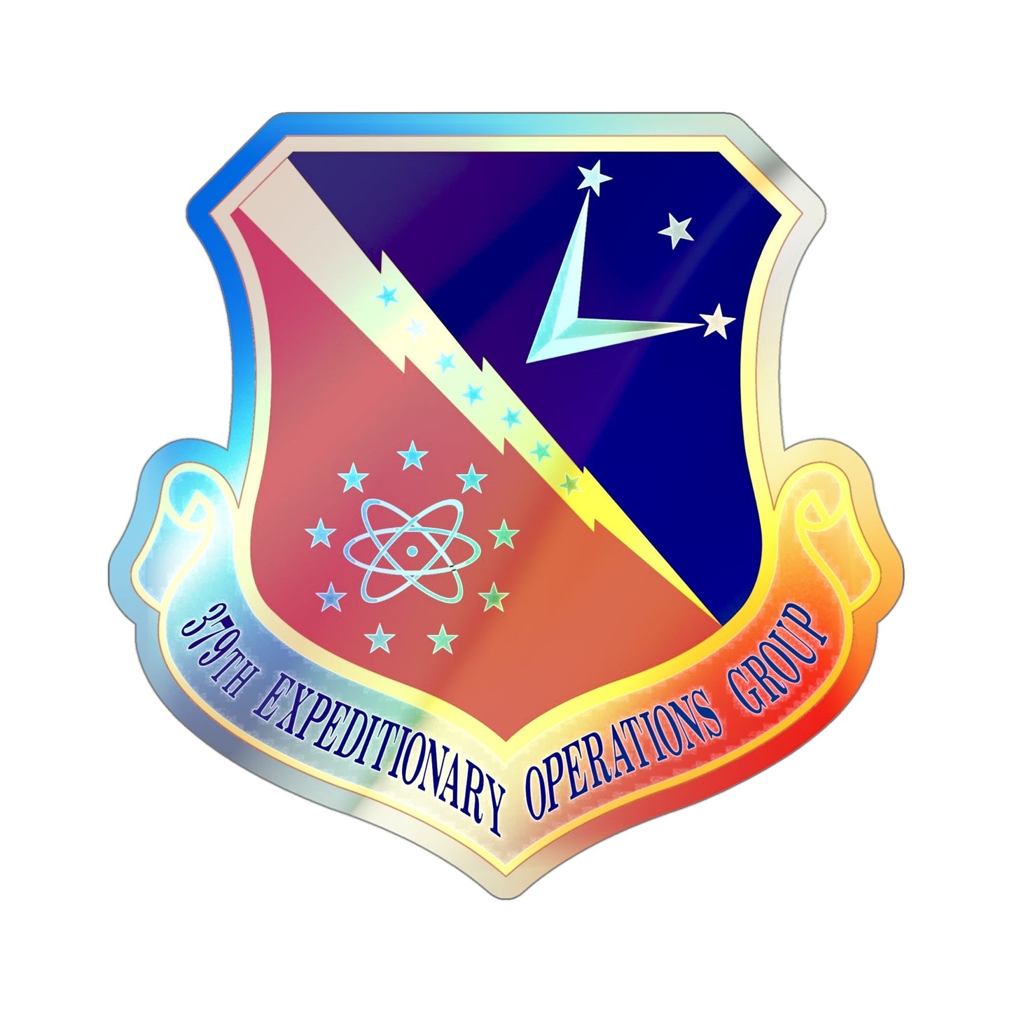379th Expeditionary Operations Group (U.S. Air Force) Holographic STICKER Die-Cut Vinyl Decal-4 Inch-The Sticker Space