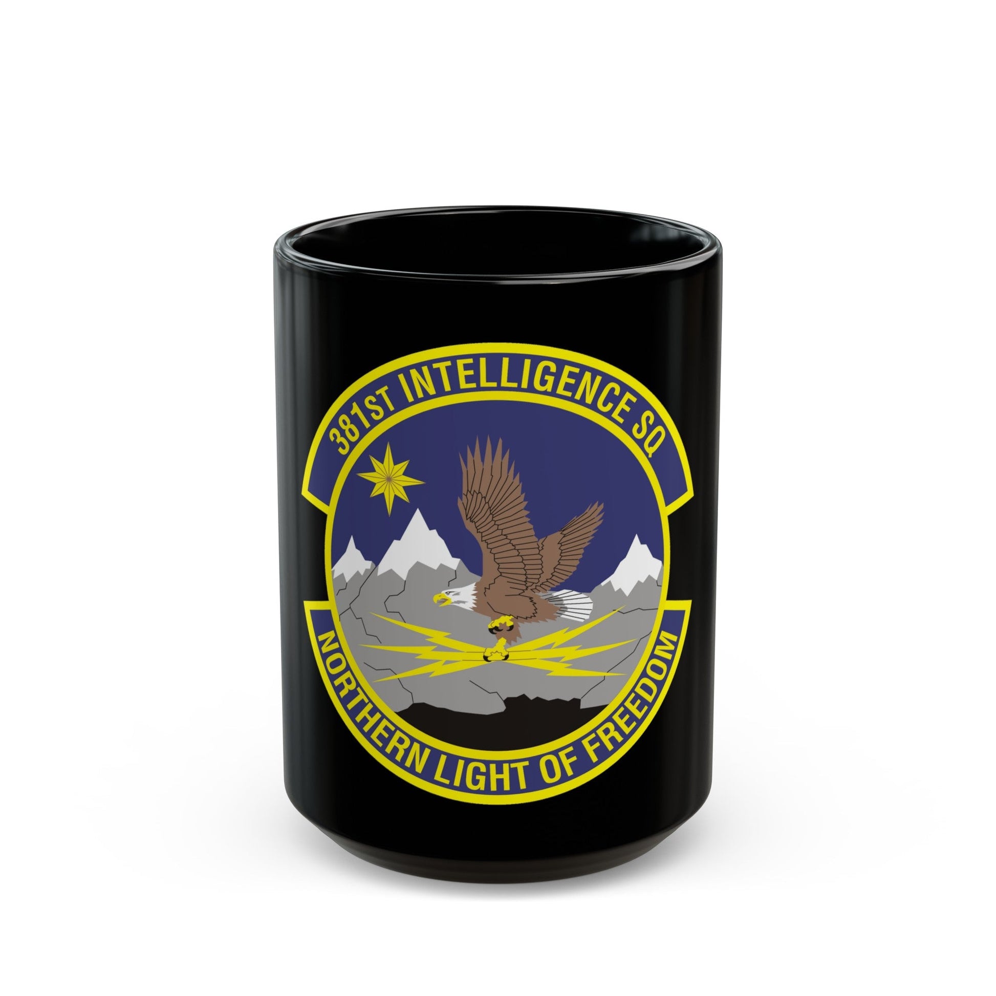 381st Intelligence Squadron (U.S. Air Force) Black Coffee Mug-15oz-The Sticker Space