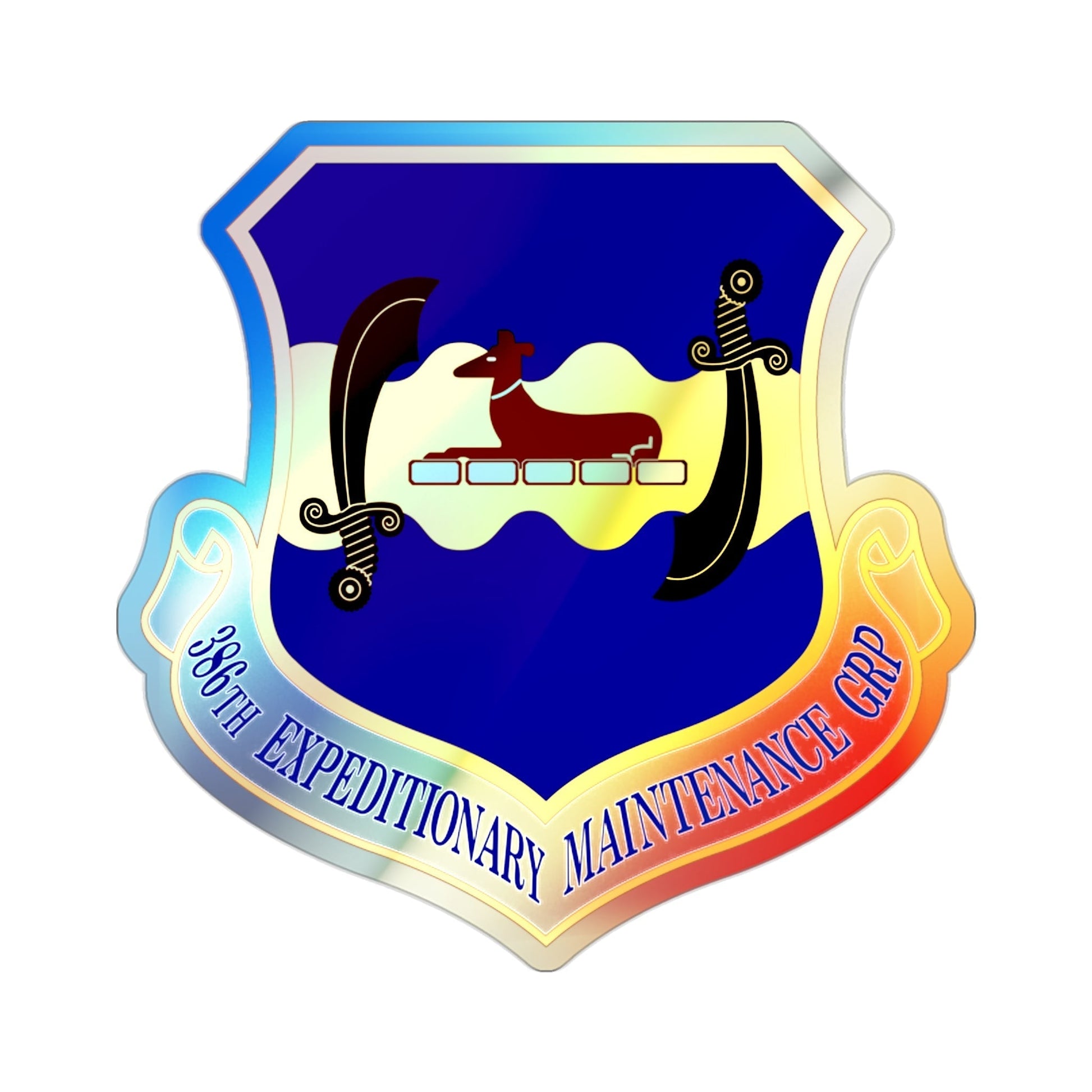 386th Expeditionary Maintenance Group (U.S. Air Force) Holographic STICKER Die-Cut Vinyl Decal-2 Inch-The Sticker Space