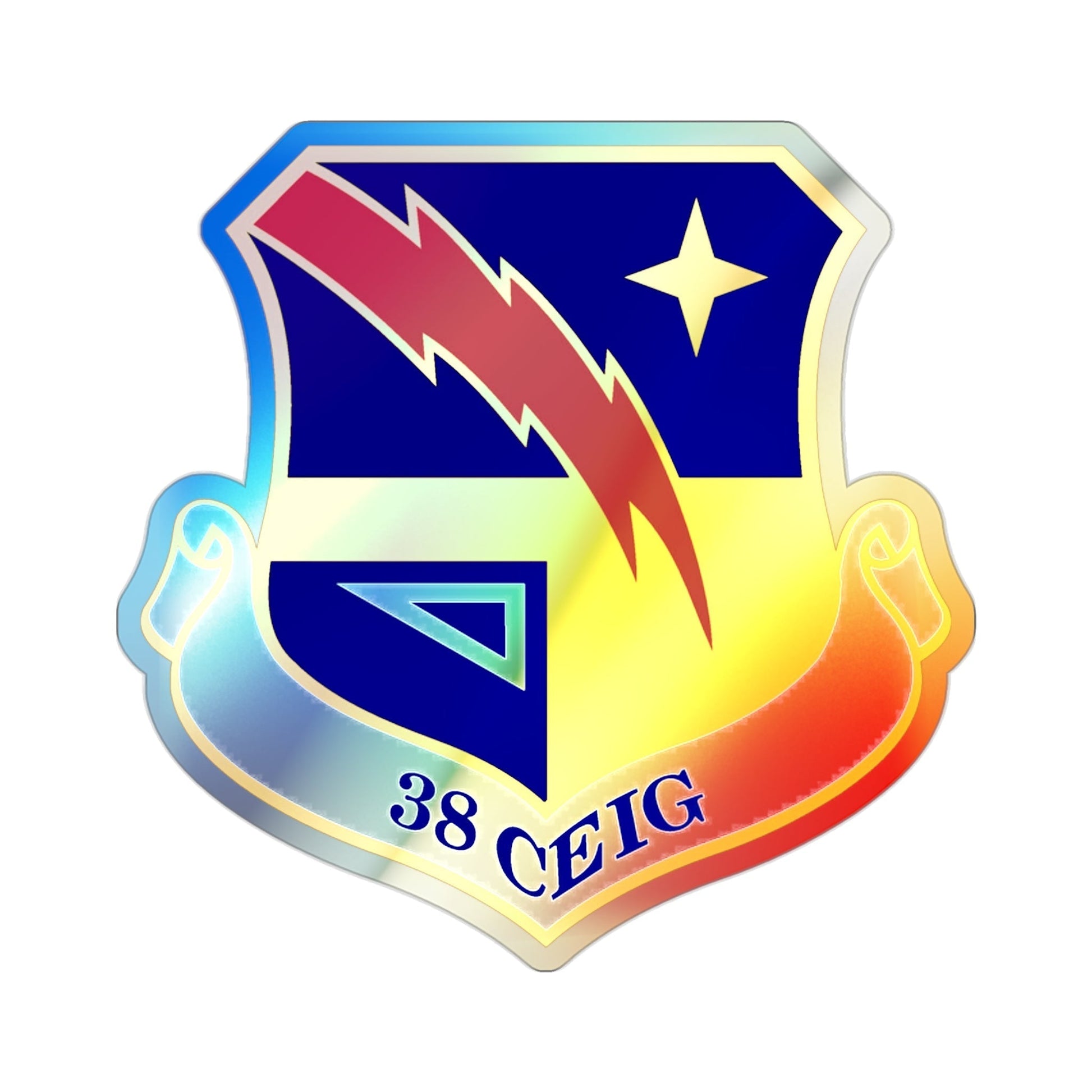 38th Cyberspace Engineering Installation Group (U.S. Air Force) Holographic STICKER Die-Cut Vinyl Decal-2 Inch-The Sticker Space