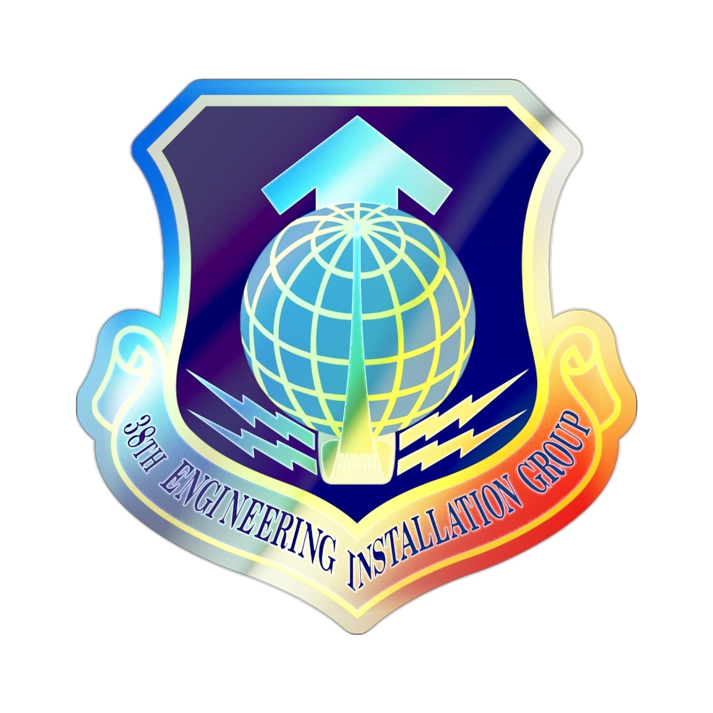 38th Engineering Installation Group (U.S. Air Force) Holographic STICKER Die-Cut Vinyl Decal-2 Inch-The Sticker Space