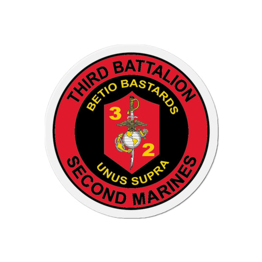 3rd Battaltion 2nd Marines (USMC) Die-Cut Magnet-2 Inch-The Sticker Space