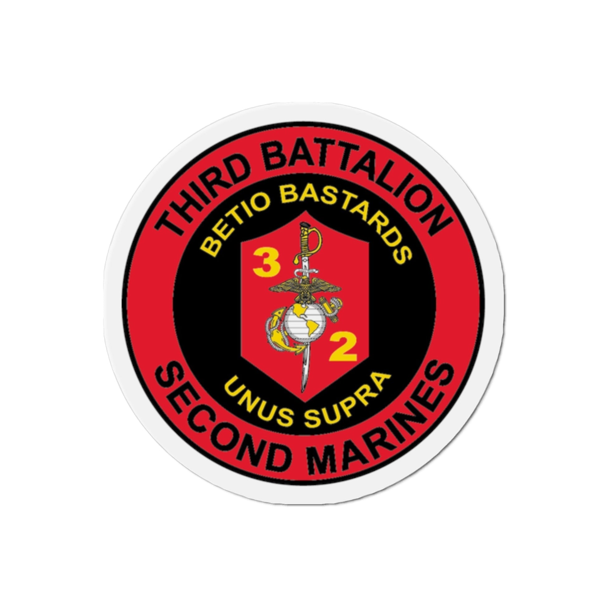 3rd Battaltion 2nd Marines (USMC) Die-Cut Magnet-2 Inch-The Sticker Space