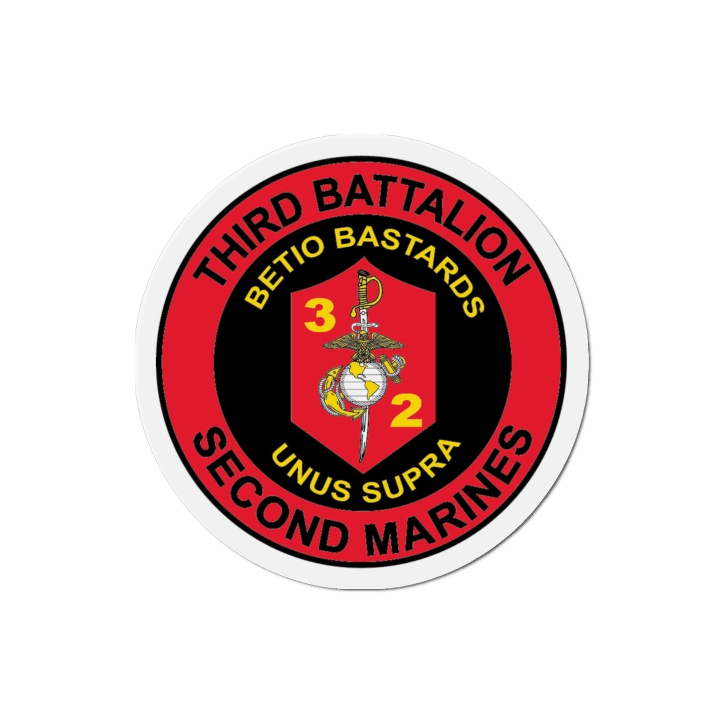 3rd Battaltion 2nd Marines (USMC) Die-Cut Magnet-3 Inch-The Sticker Space
