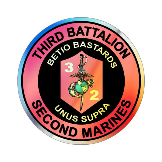 3rd Battaltion 2nd Marines (USMC) Holographic STICKER Die-Cut Vinyl Decal-6 Inch-The Sticker Space